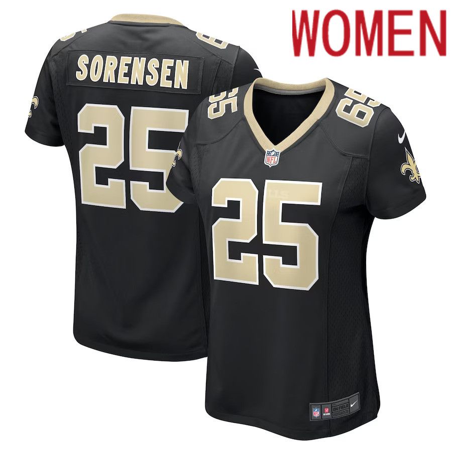 Women New Orleans Saints #25 Daniel Sorensen Nike Black Game Player NFL Jersey